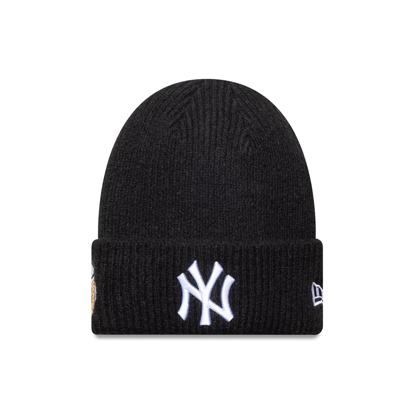 This is a New York Yankees MLB World Series Black Cuff Knit Beanie Hat 1