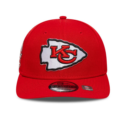 This is a Kansas City Chiefs NFL Patch Red 9SEVENTY Stretch-Snap Adjustable Cap 3