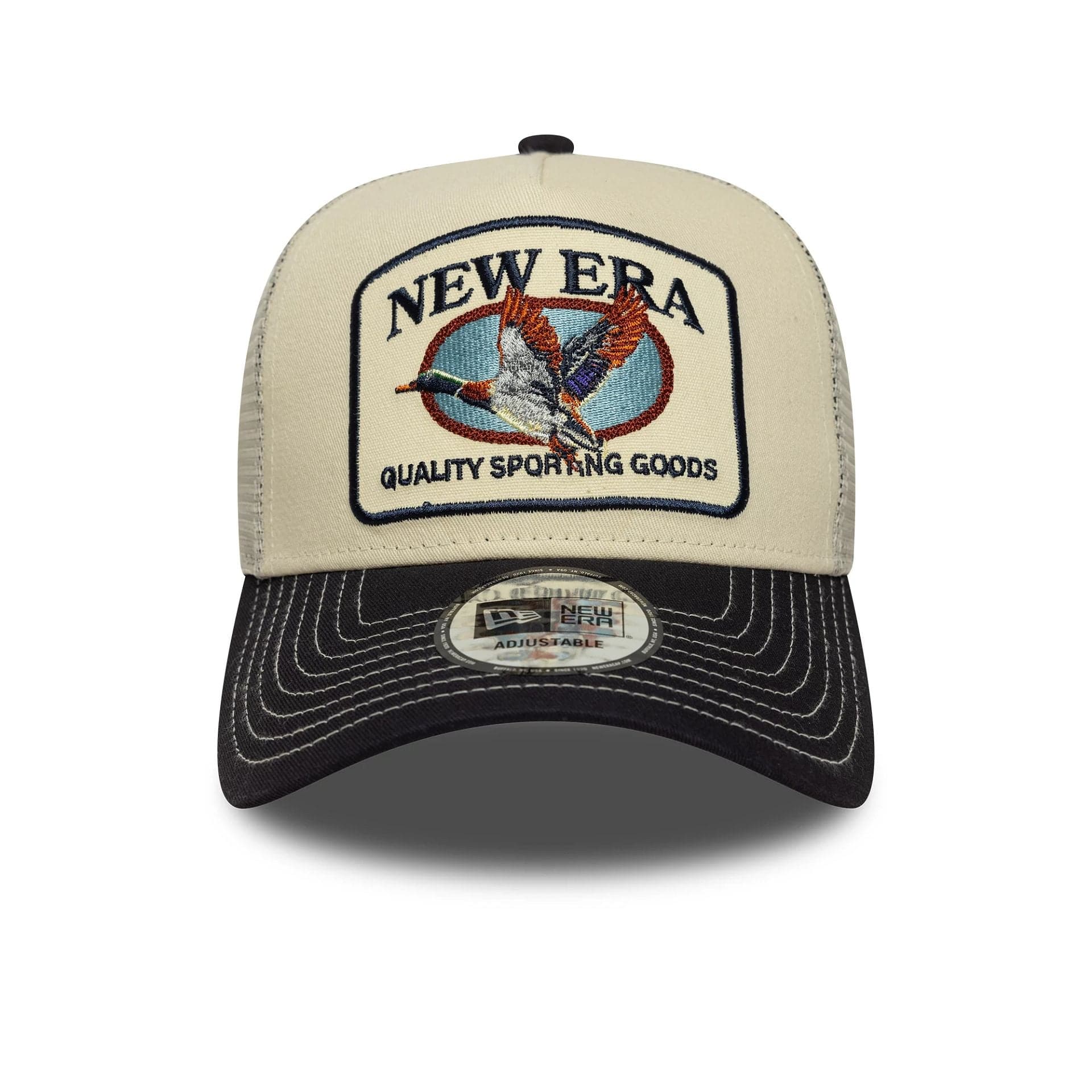 This is a New Era Animal Patch Navy 9FORTY A-Frame Trucker Adjustable Cap 2
