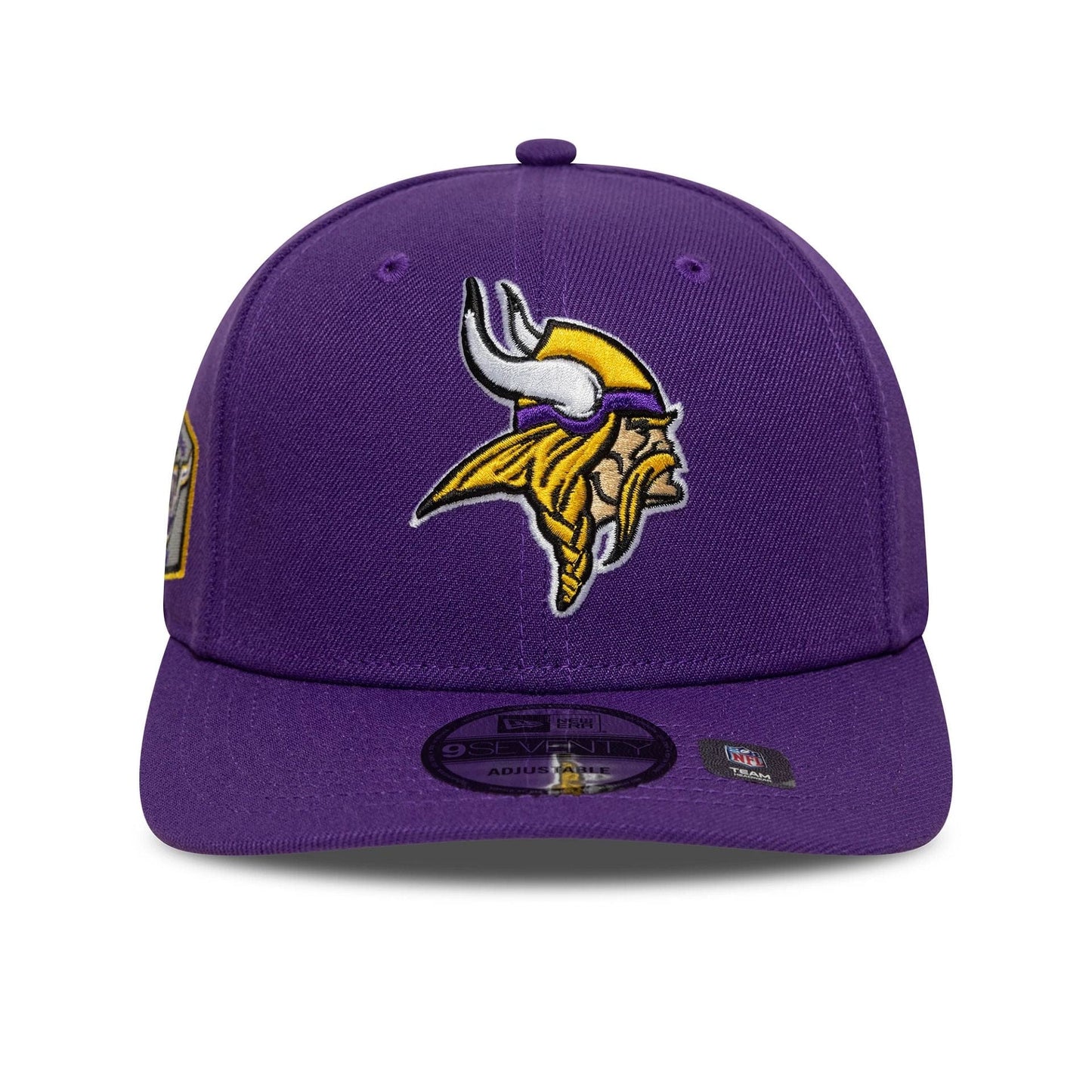 This is a Minnesota Vikings NFL Patch Purple 9SEVENTY Stretch-Snap Adjustable Cap 3