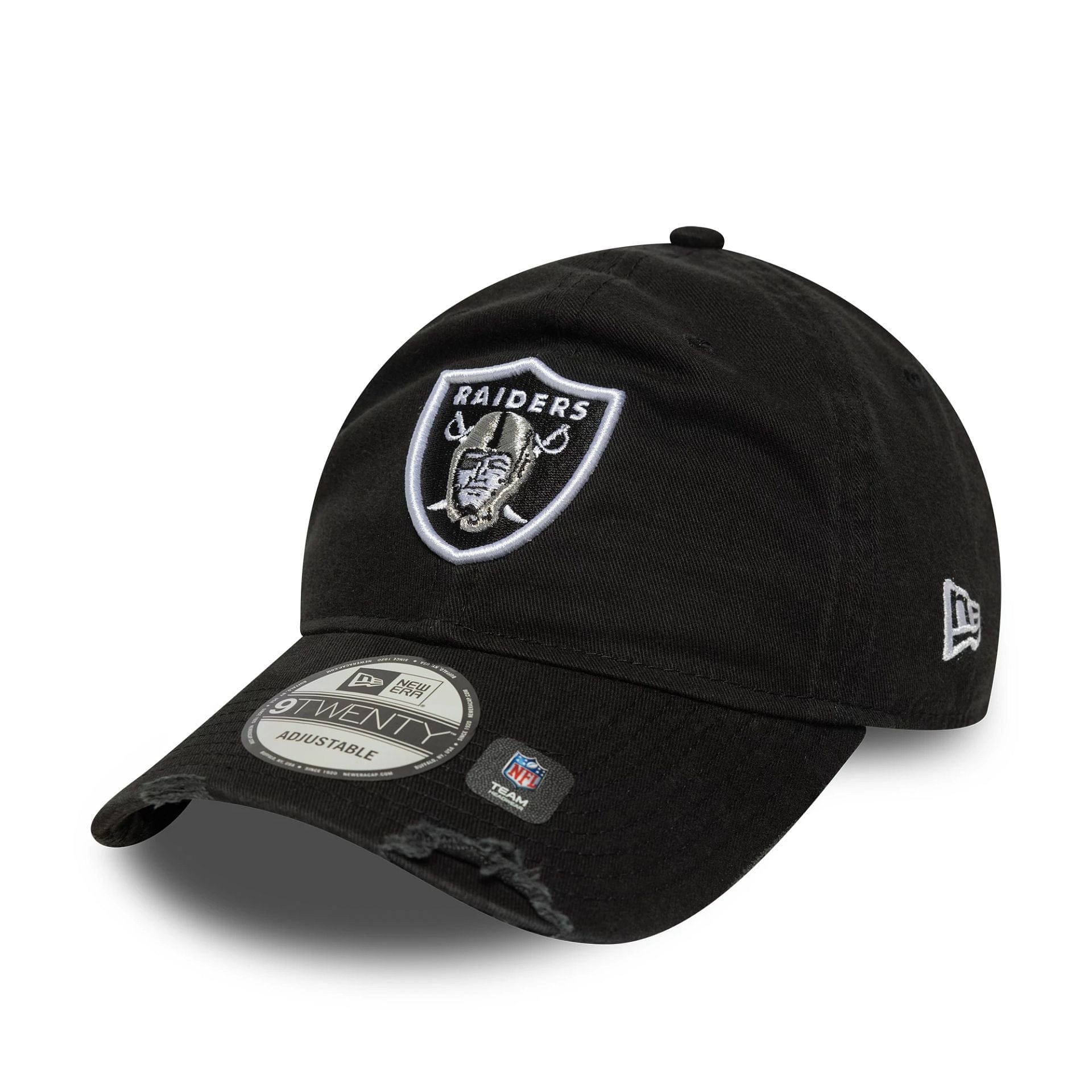 This is a Las Vegas Raiders NFL Wash Black 9TWENTY Adjustable Cap 1