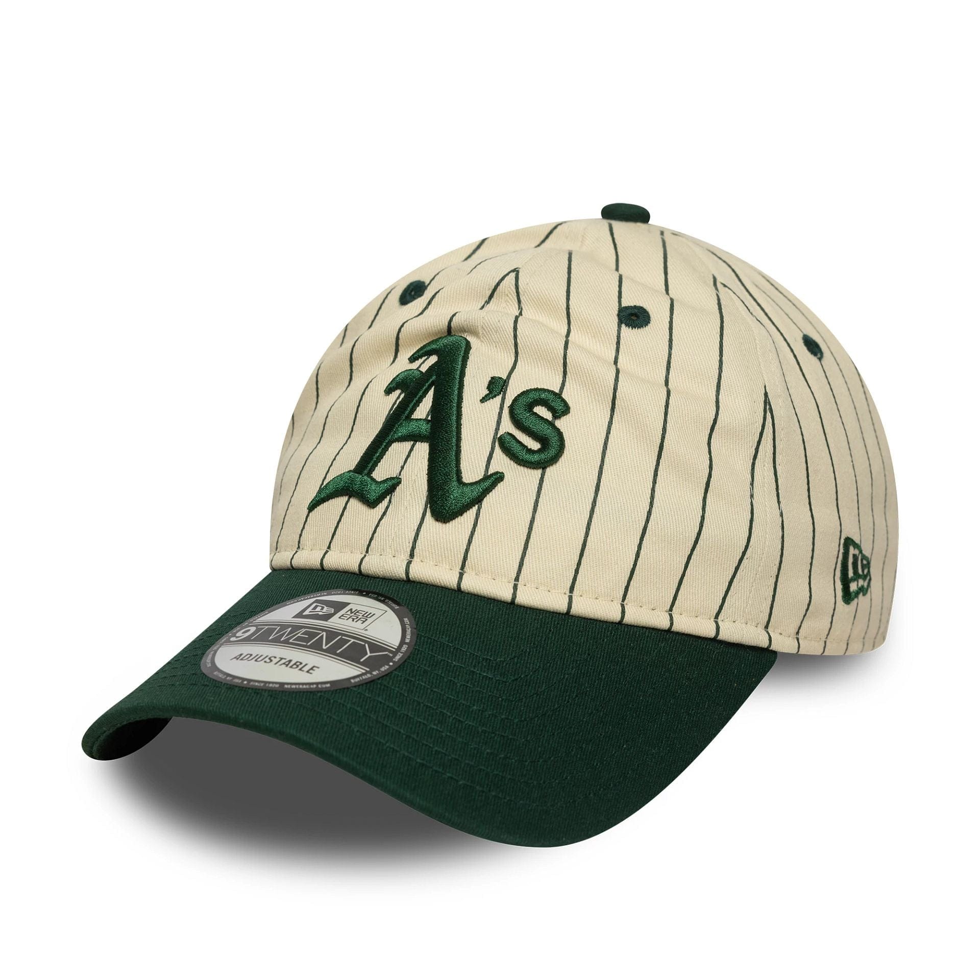 This is a Oakland Athletics MLB Pinstripe Dark Green 9TWENTY Adjustable Cap 1