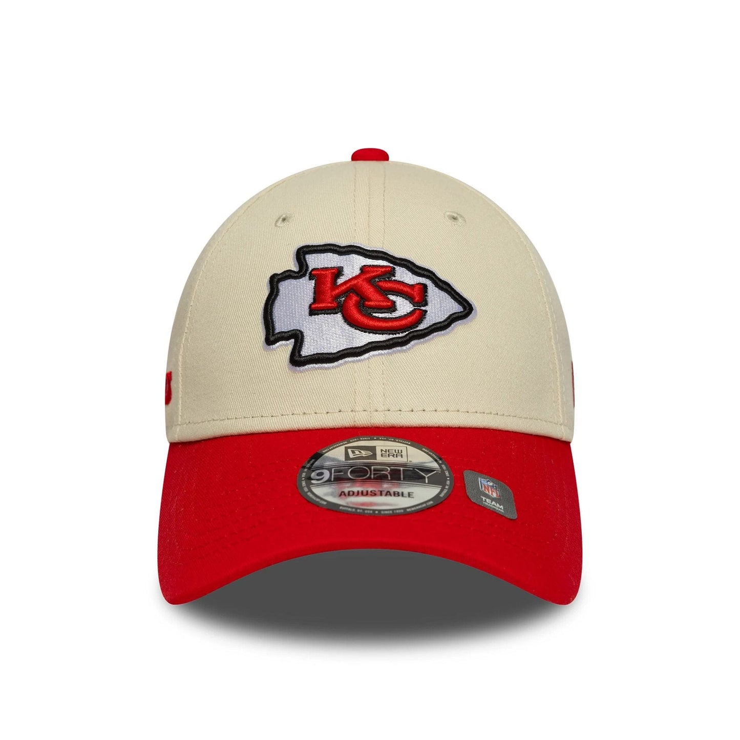 This is a Kansas City Chiefs NFL Wordmark Cream 9FORTY Adjustable Cap 2