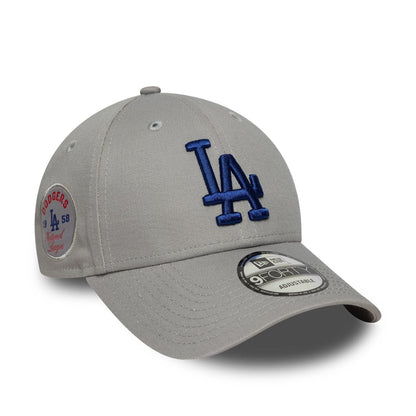 This is a LA Dodgers MLB Side Patch Grey 9FORTY Adjustable Cap 1