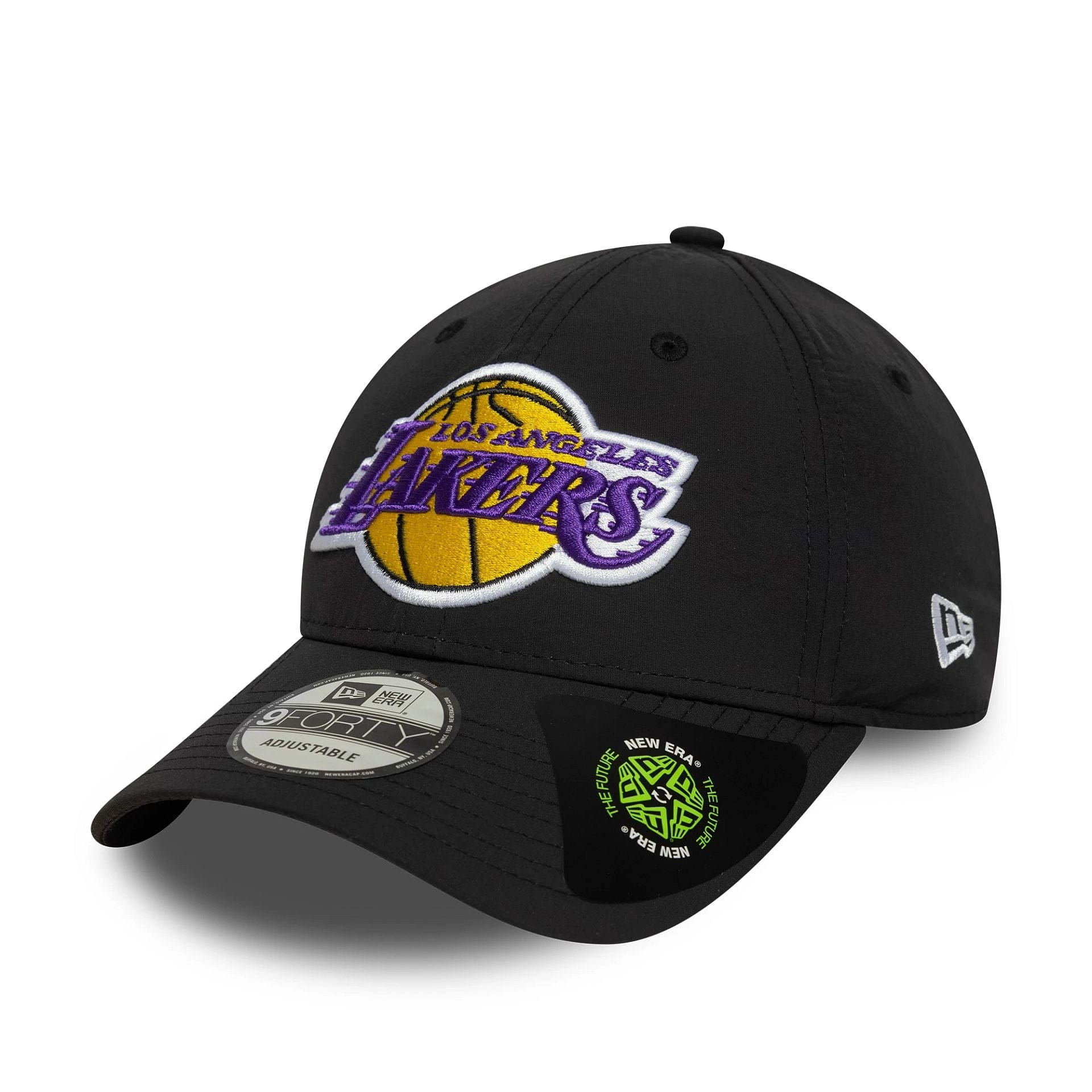This is a LA Lakers NBA Recycled Black 9FORTY Adjustable Cap 1