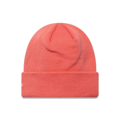 This is a New York Yankees MLB League Essential Pastel Pink Cuff Knit Beanie Hat 2