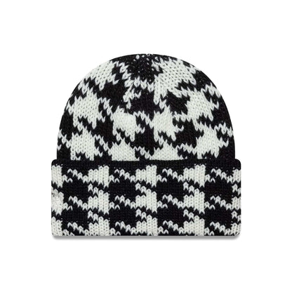 This is a New Era Houdstooth Black Cuff Knit Beanie Hat 2