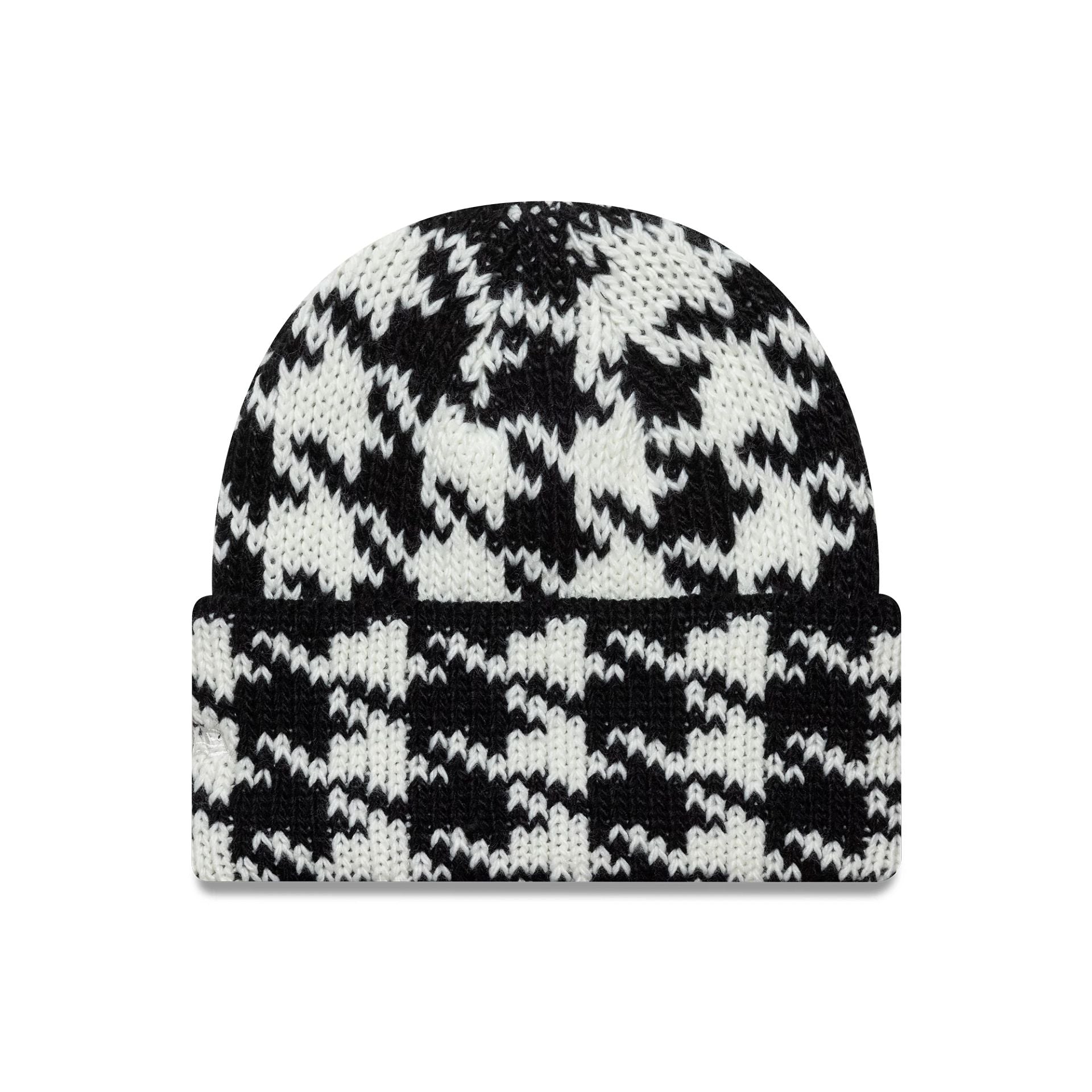 This is a New Era Houdstooth Black Cuff Knit Beanie Hat 2