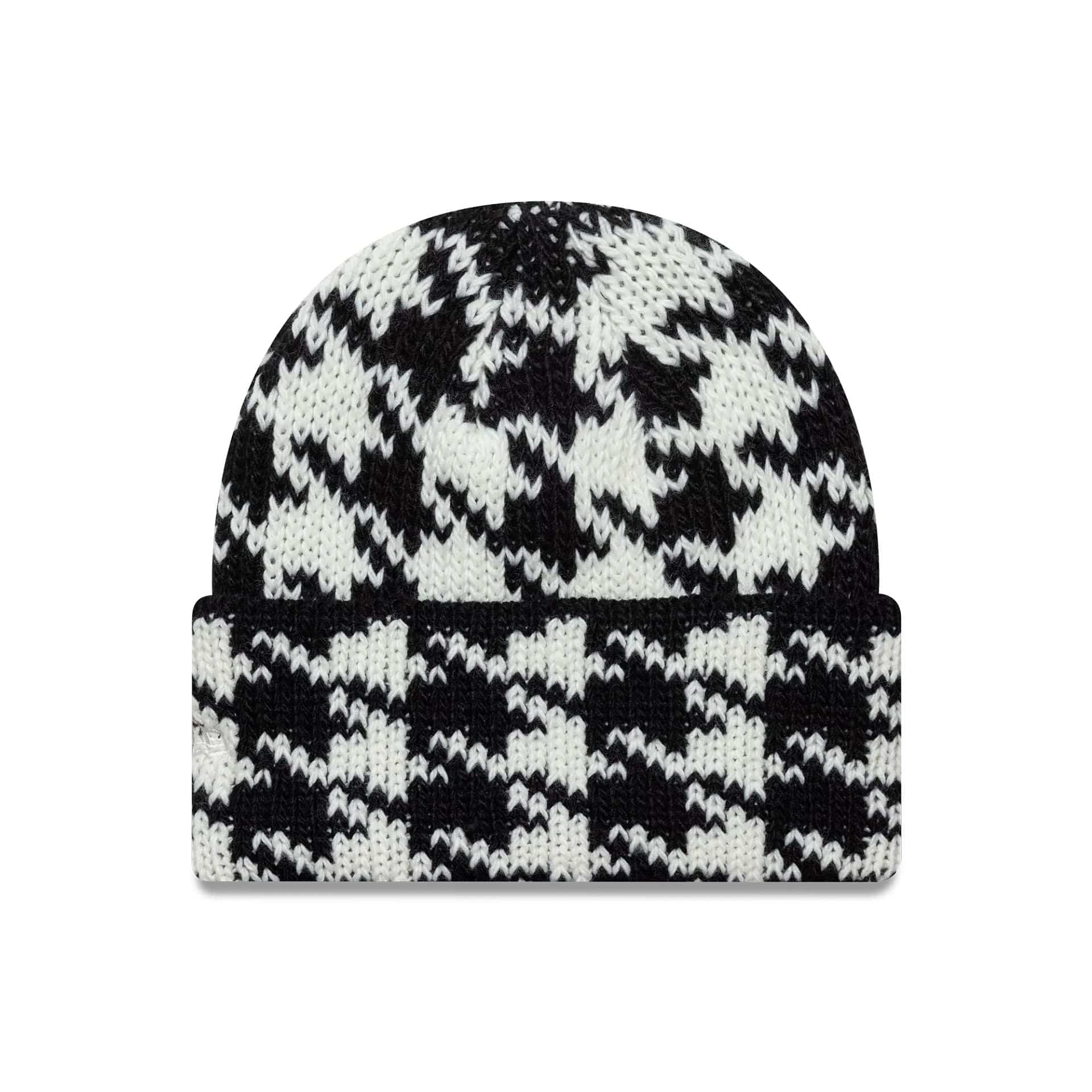 This is a New Era Houdstooth Black Cuff Knit Beanie Hat 2