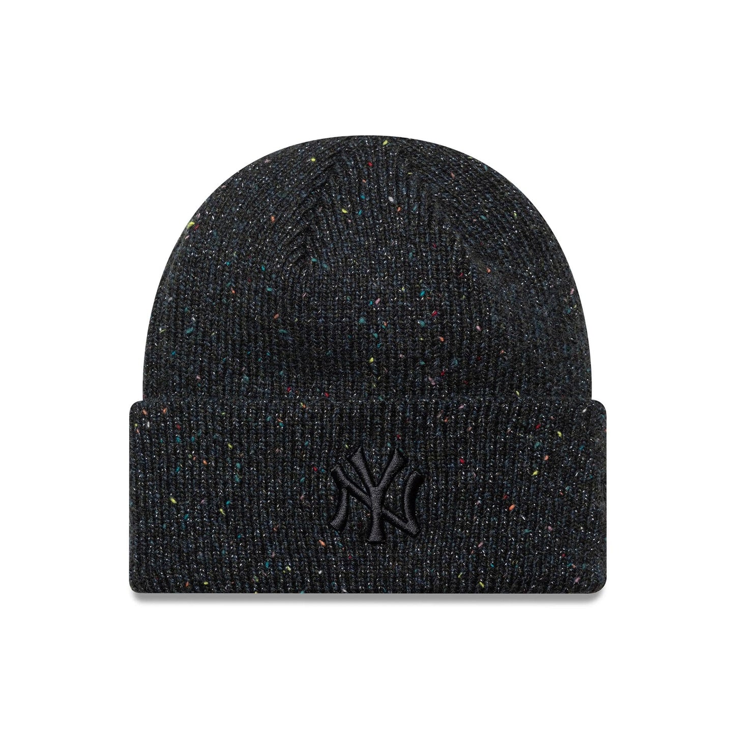 This is a New York Yankees Womens MLB Glitter Black Cuff Knit Beanie Hat 1