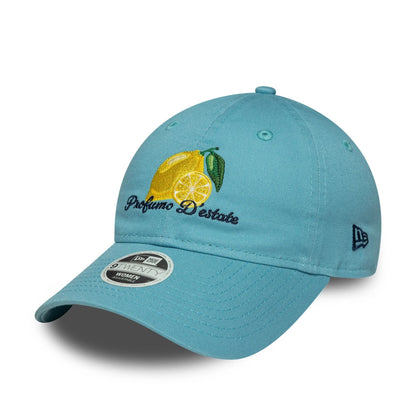 This is a Womens New Era Phrase Pastel Blue 9TWENTY Adjustable Cap 1