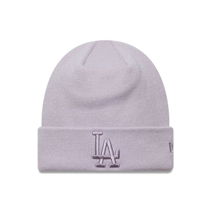 This is a LA Dodgers MLB League Essential Pastel Purple Cuff Knit Beanie Hat 1