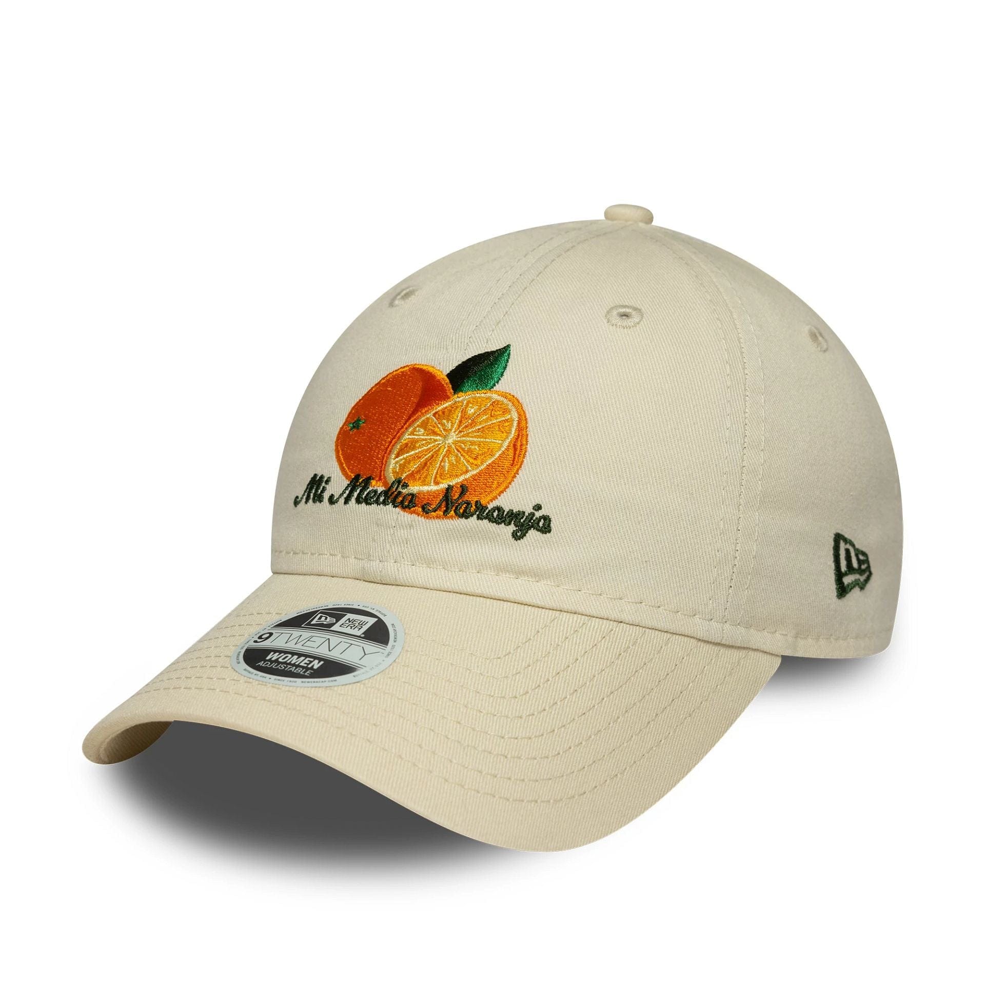 This is a Womens New Era Phrase Cream 9TWENTY Adjustable Cap 1