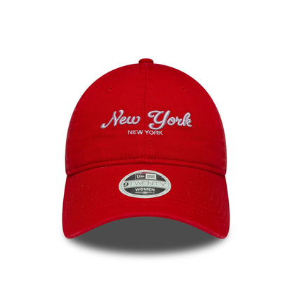 This is a Womens New Era City Red 9TWENTY Adjustable Cap 2