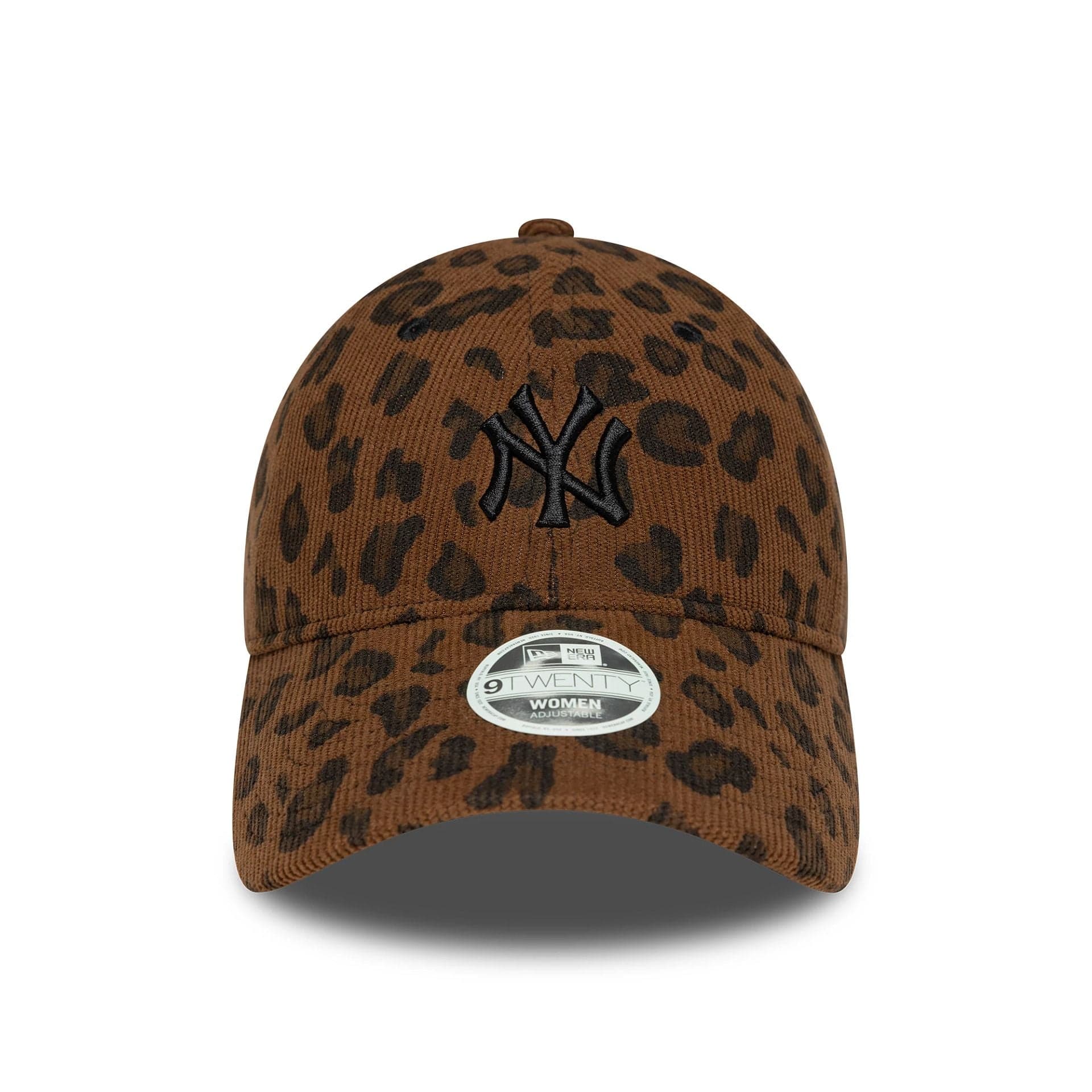 This is a New York Yankees Womens MLB Cord Leopard Brown 9TWENTY Adjustable Cap 2