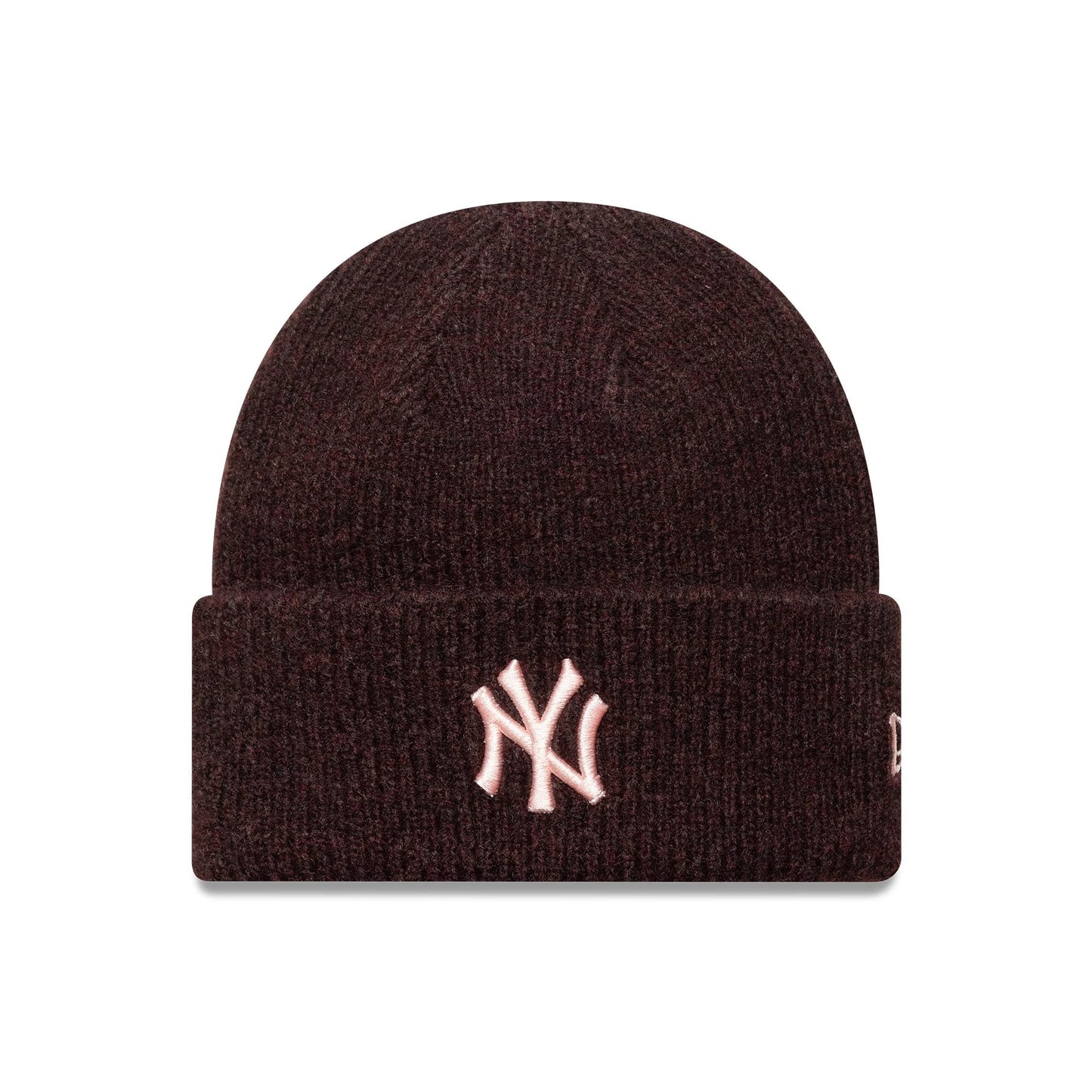 This is a New York Yankees Womens MLB Dark Red Wide Cuff Knit Beanie Hat 1