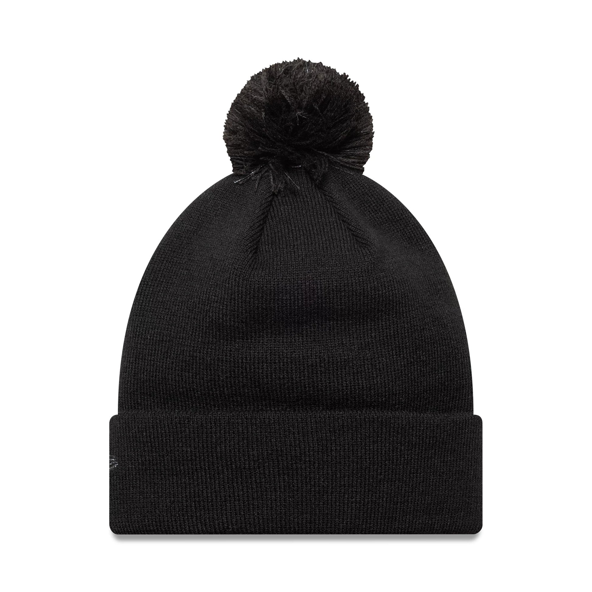 This is a LA Dodgers Womens MLB Metallic Black Cuff Knit Beanie Hat 2