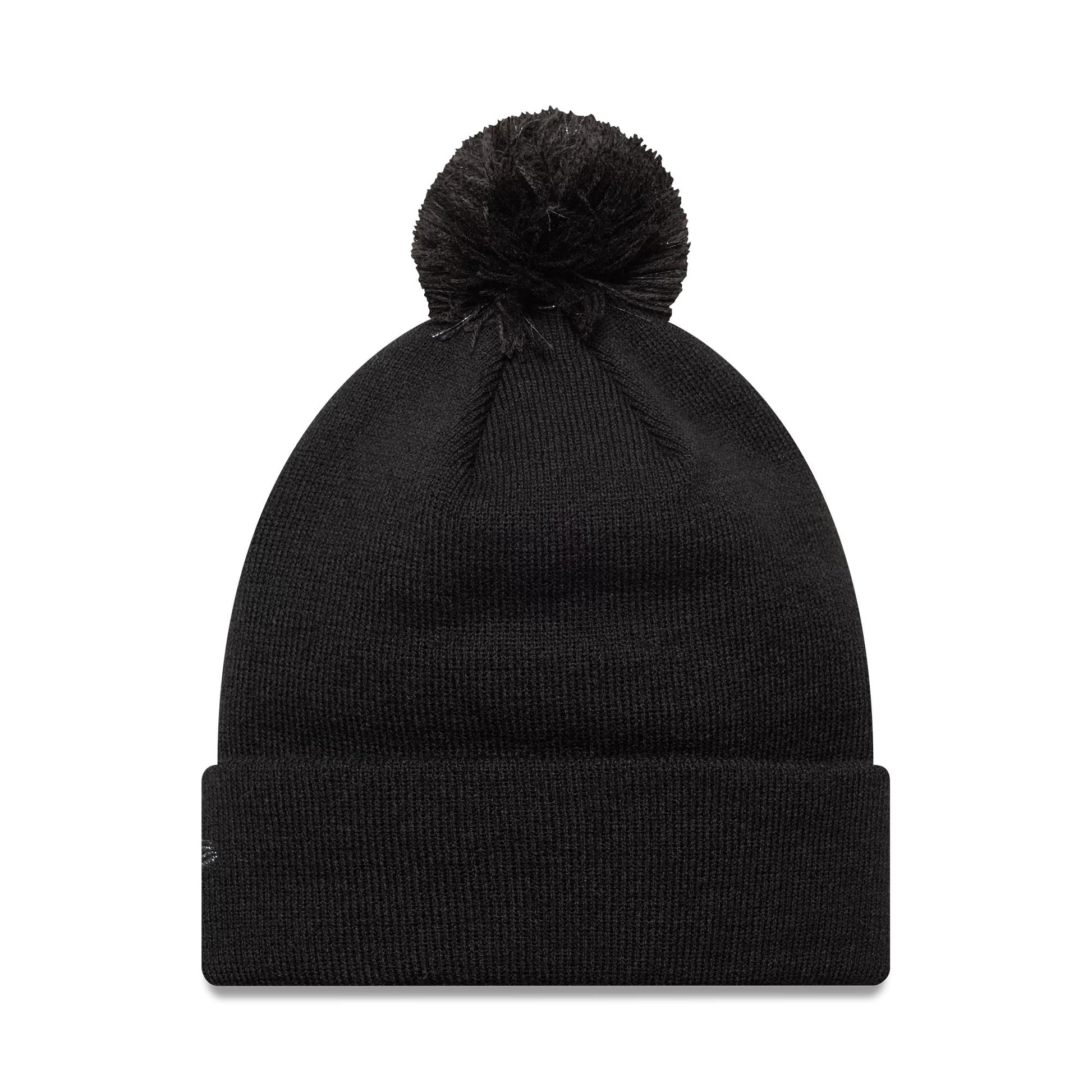 This is a LA Dodgers Womens MLB Metallic Black Cuff Knit Beanie Hat 2