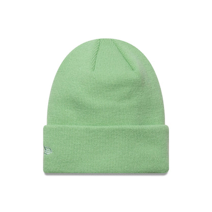 This is a New York Yankees Youth MLB League Essential Pastel Green Cuff Knit Beanie Hat 2