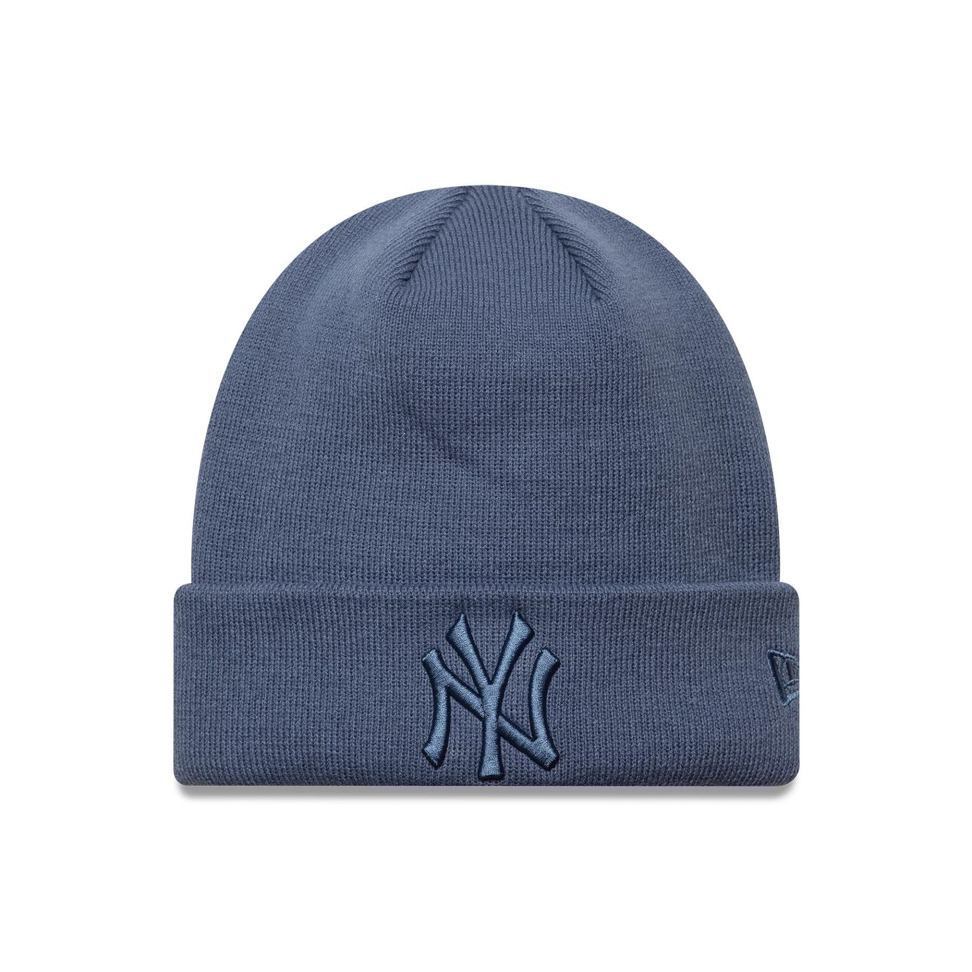 This is a New York Yankees MLB League Essential Dark Blue Cuff Knit Beanie Hat 1