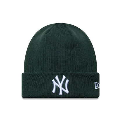 This is a New York Yankees MLB League Essential Dark Green Cuff Knit Beanie Hat 1