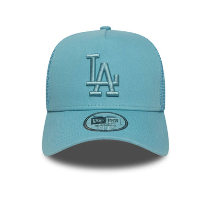 This is a LA Dodgers MLB League Essential Pastel Blue 9FORTY A-Frame Trucker Adjustable Cap 2