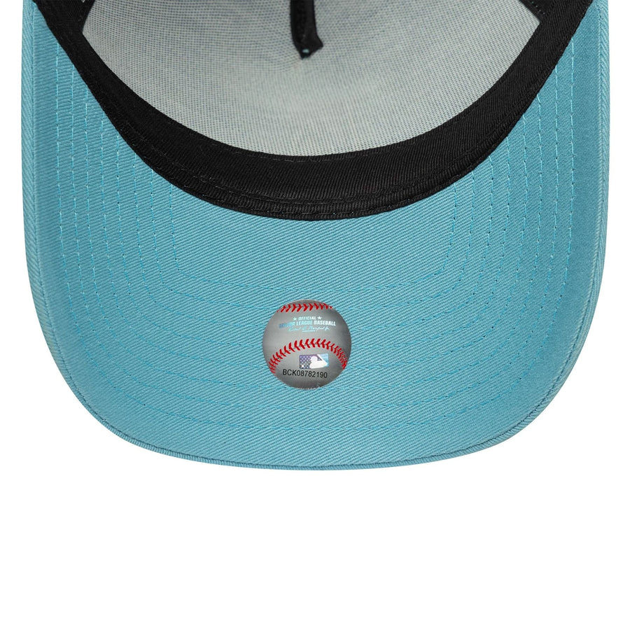 This is a LA Dodgers MLB League Essential Pastel Blue 9FORTY A-Frame Trucker Adjustable Cap 5