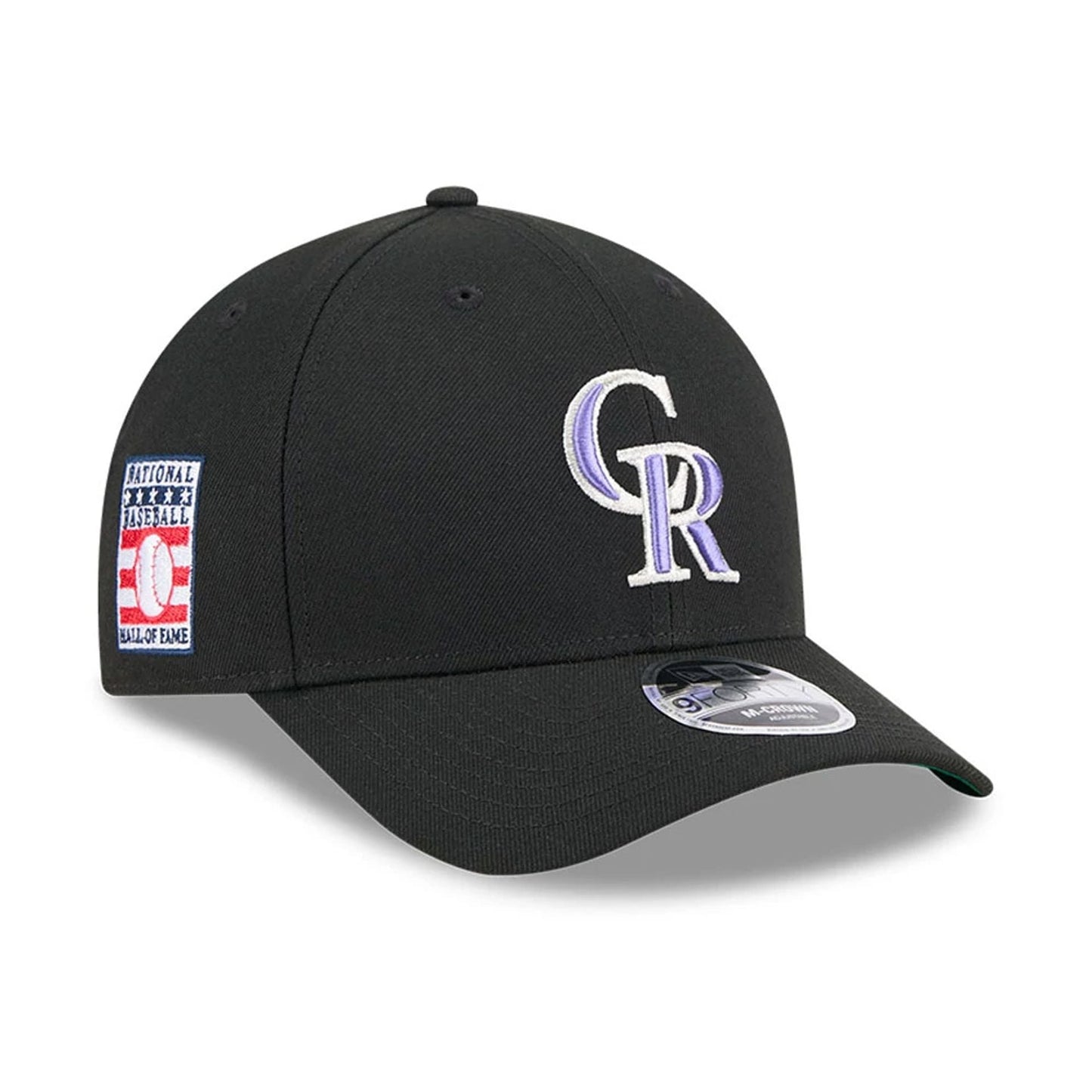 This is a Colorado Rockies MLB 2025 Hall Of Fame Black 9FORTY M-Crown Adjustable Cap 1