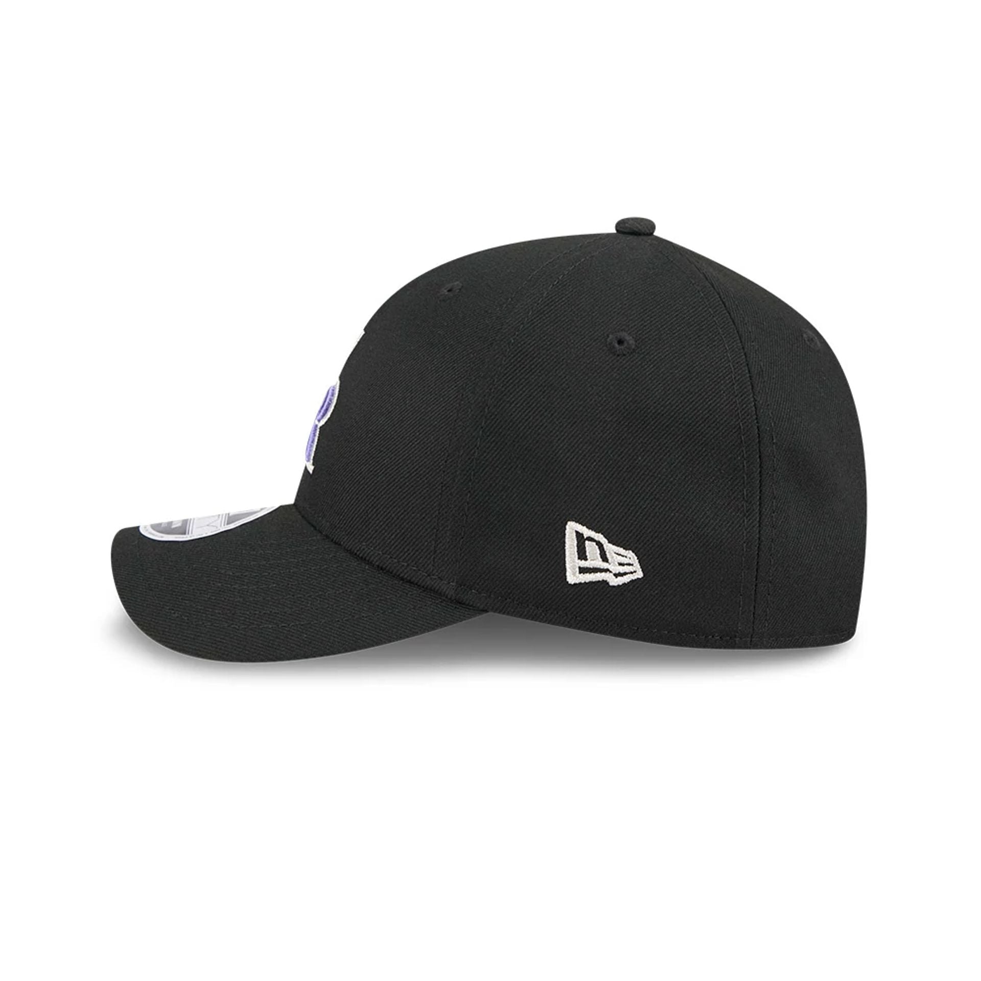 This is a Colorado Rockies MLB 2025 Hall Of Fame Black 9FORTY M-Crown Adjustable Cap 6