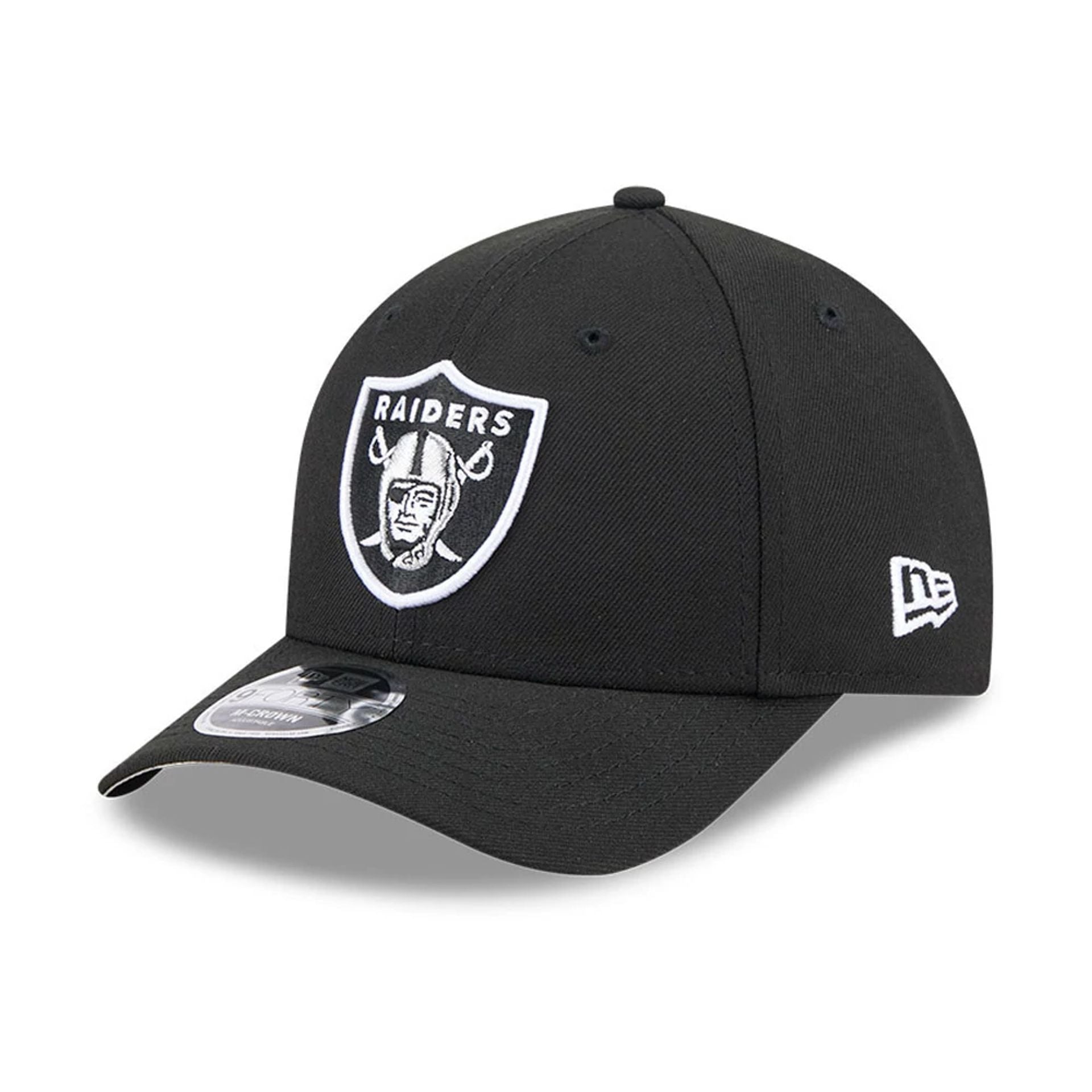 Pictured is this NFL Team Las Vegas Raiders 9FORTY M-Crown cap in black. 1