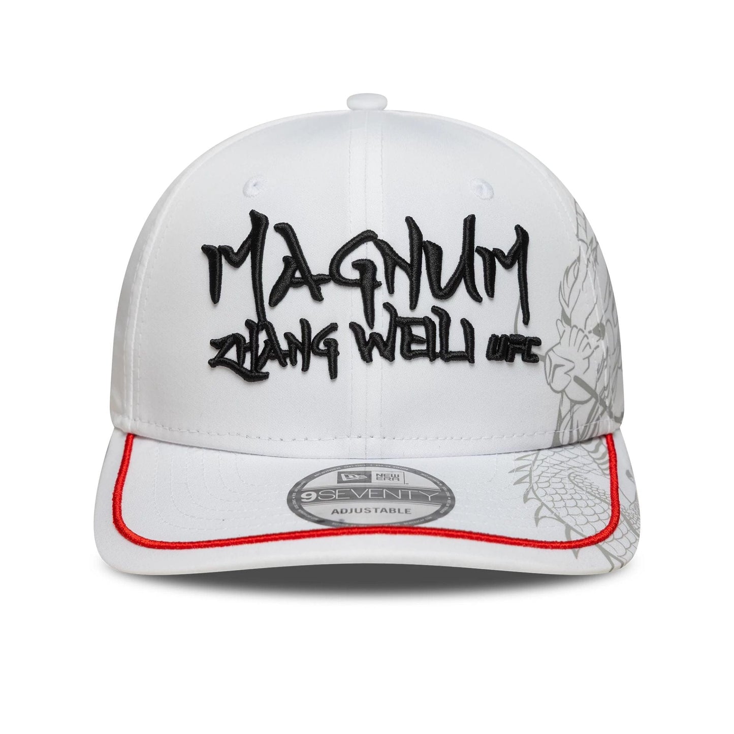 This is a UFC Ultimate Fighting Zhang Weili White 9SEVENTY Stretch Snap Adjustable Cap 3