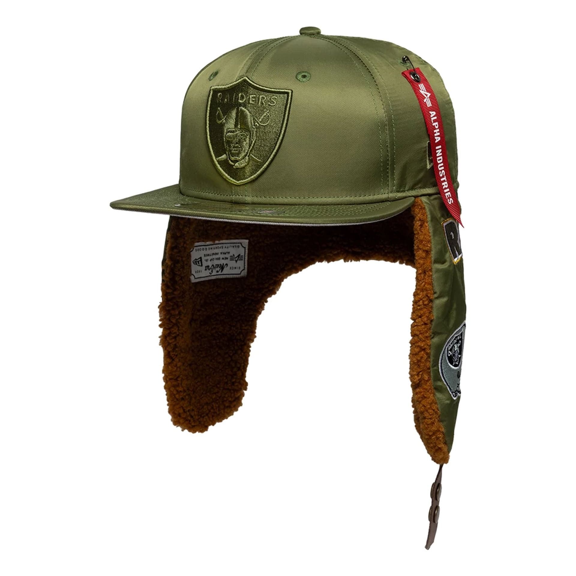 This is a Las Vegas Raiders NFL x Alpha Green Dogear 59FIFTY Fitted Cap 8