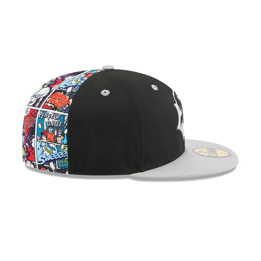 This is a Chicago White Sox 2025 MLB Diamond Hero Edition Black 59FIFTY Fitted Cap 7