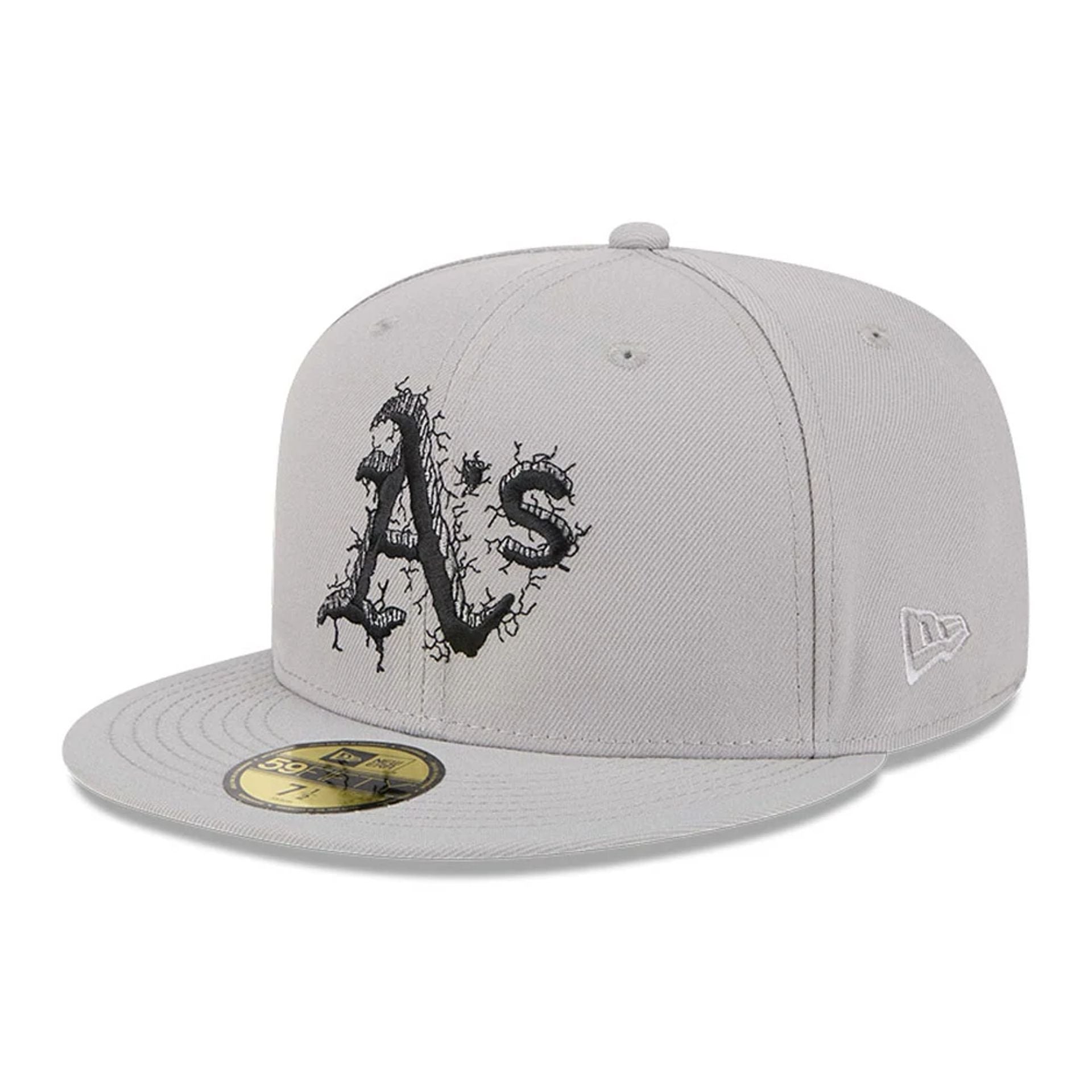 This is a Oakland Athletics MLB Cracked Grey 59FIFTY Fitted Cap 4