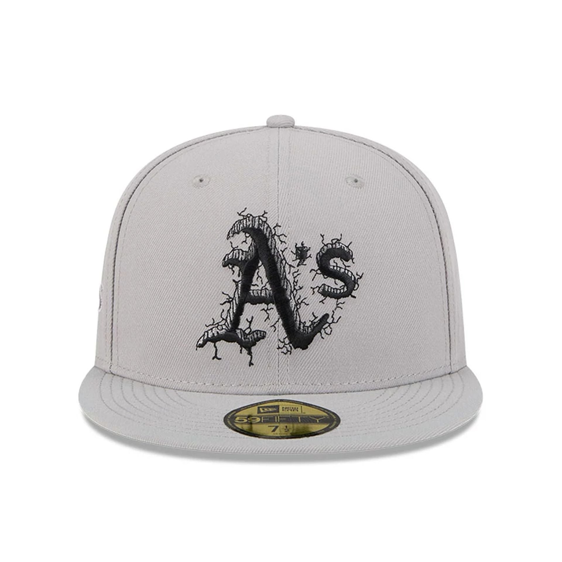 This is a Oakland Athletics MLB Cracked Grey 59FIFTY Fitted Cap 3
