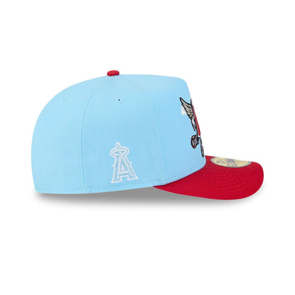 Pictured is this MLB Cartoon LA Angels 59FIFTY A-Frame Fitted cap in red. 5