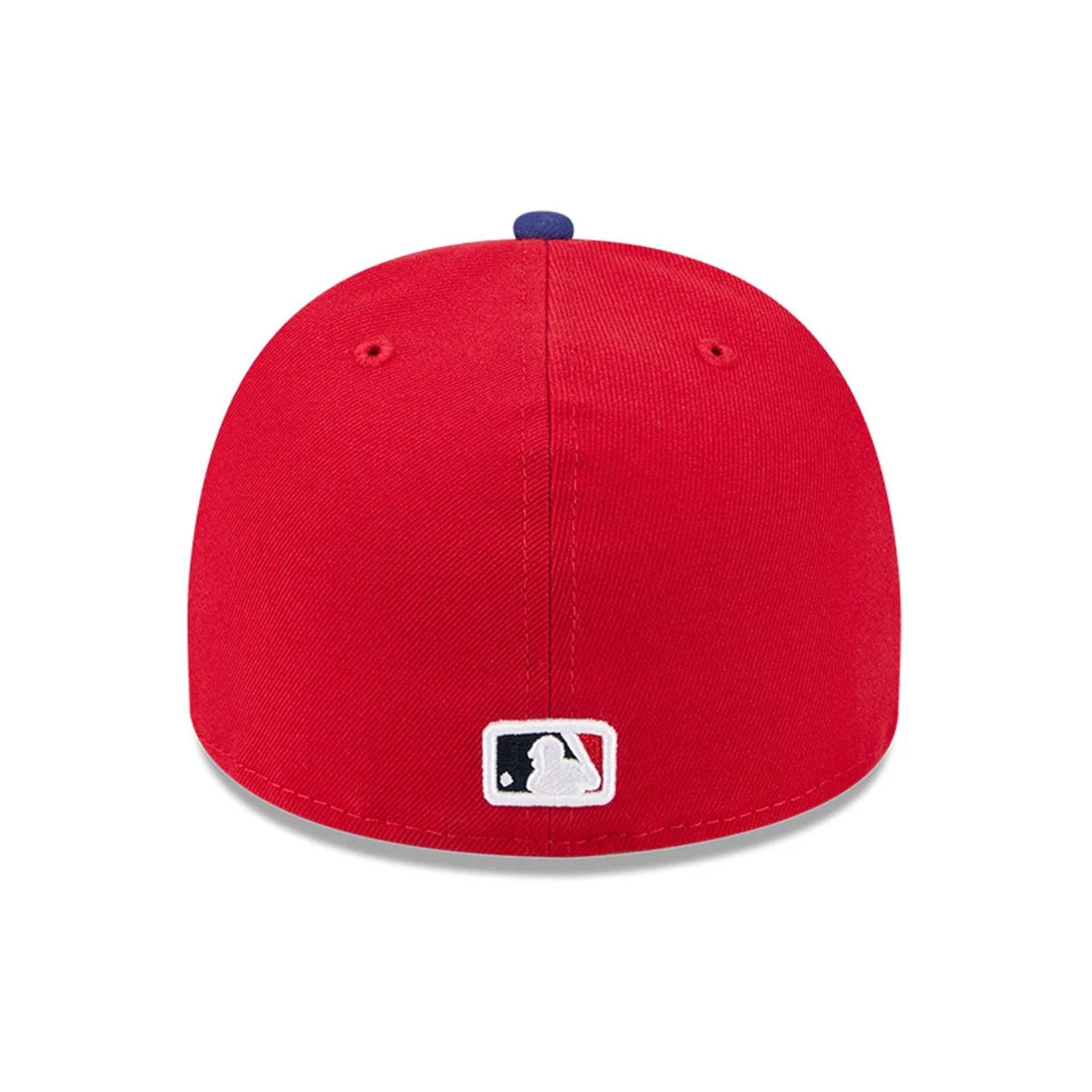 Pictured is this MLB Cartoon Philadelphia Phillies 59FIFTY A-Frame Fitted cap in red. 5