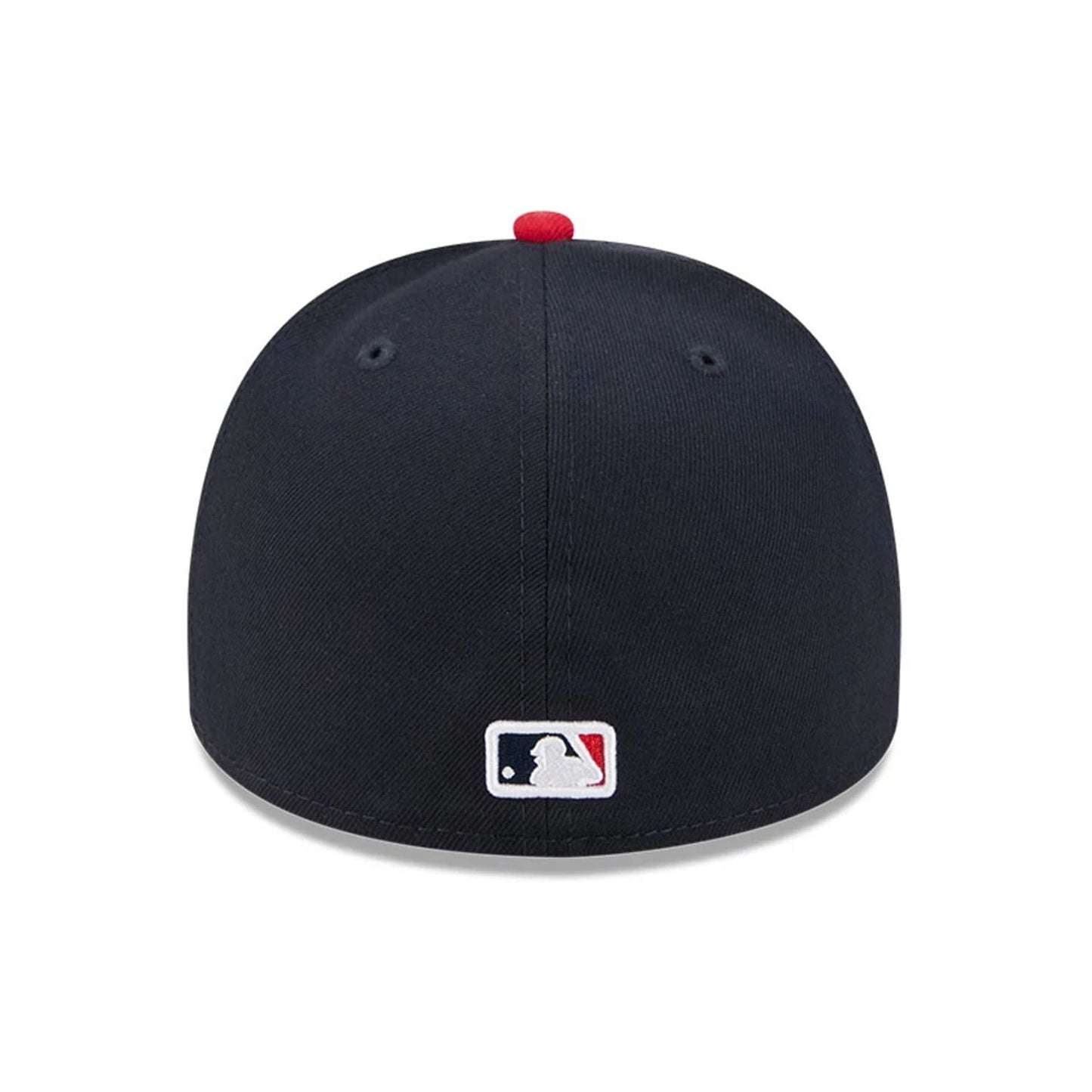 Pictured is this MLB Cartoon Atlanta Braves 59FIFTY A-Frame Fitted cap in navy. 7