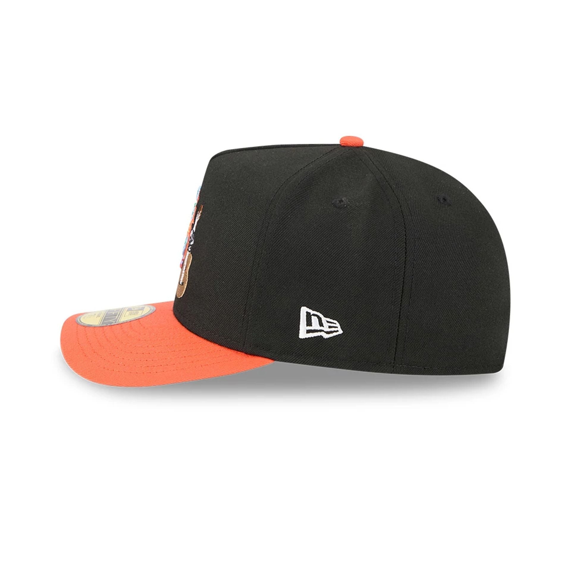 Pictured is this MLB Cartoon San Francisco Giants 59FIFTY A-Frame Fitted cap in black. 6