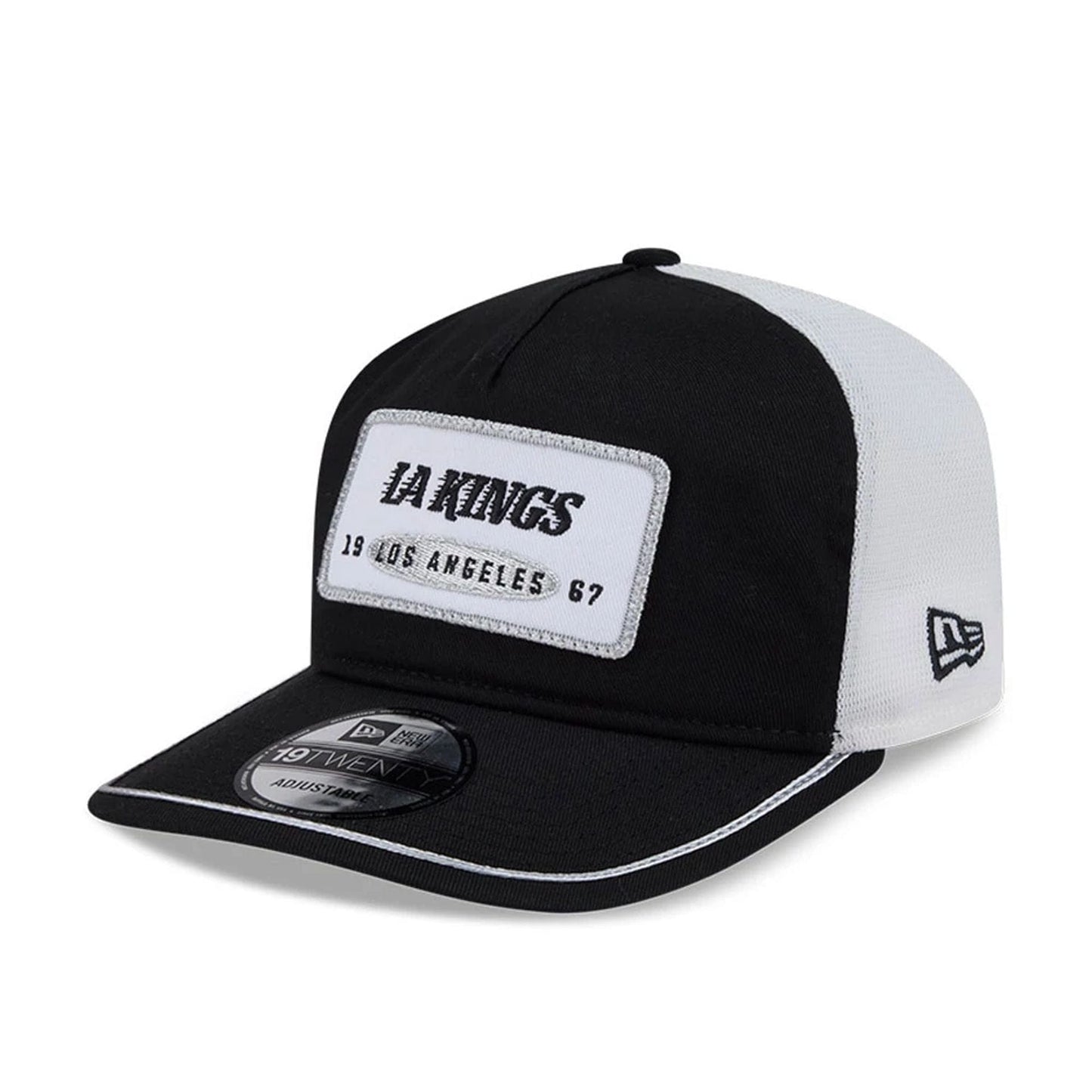 This is a LA Kings NHL Emblem Patch Black 19TWENTY Adjustable Cap 1