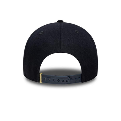 Pictured is this MLB Emblem New York Yankees 9FORTY M-Crown A-Frame cap in navy. 5