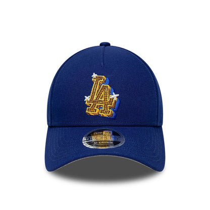 Pictured is this MLB Emblem LA Dodgers 9FORTY M-Crown A-Frame cap in dark blue. 3