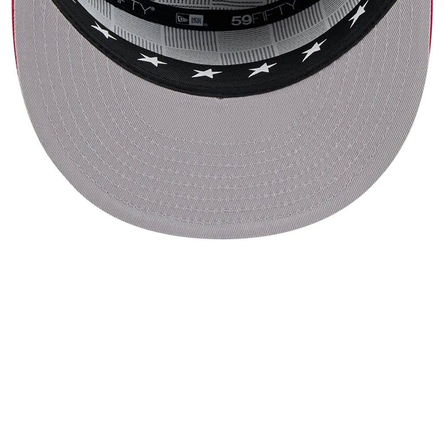 This is a Atlanta Braves MLB 2025 All Star Game Navy Split Panel 59FIFTY Fitted Cap 2