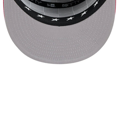 This is a Atlanta Braves MLB 2025 All Star Game Navy Split Panel 59FIFTY Fitted Cap 2