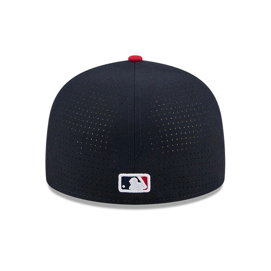 This is a Atlanta Braves MLB 2025 All Star Game Navy Split Panel 59FIFTY Fitted Cap 7