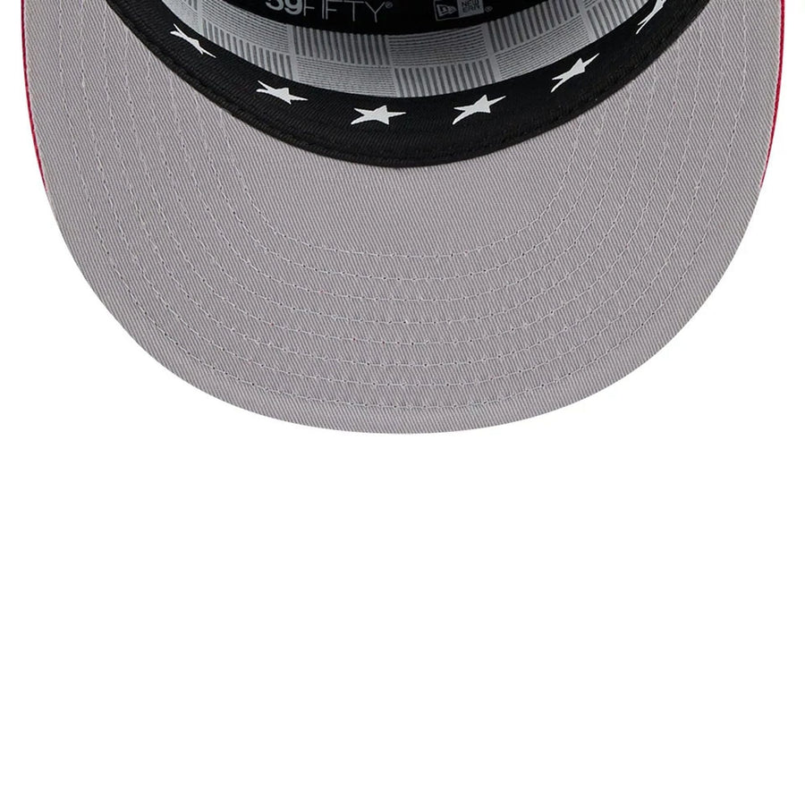 This is a Texas Rangers MLB 2025 All Star Game Dark Blue Split Panel 59FIFTY Fitted Cap 2