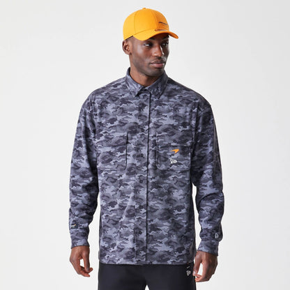 The Male model is wearing McLaren Racing Graphic Dark Grey Long Sleeve Shirt  8