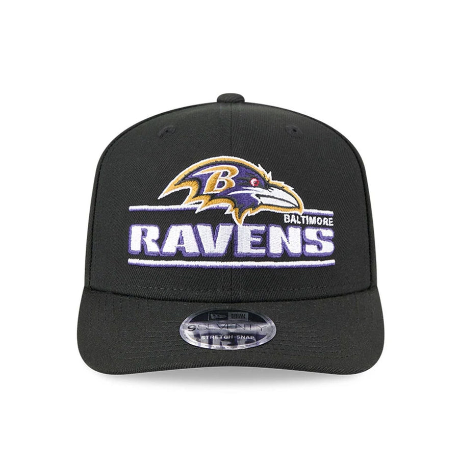 This is a Baltimore Ravens NFL Sated Black 9SEVENTY Stretch Snap Adjustable Cap 3