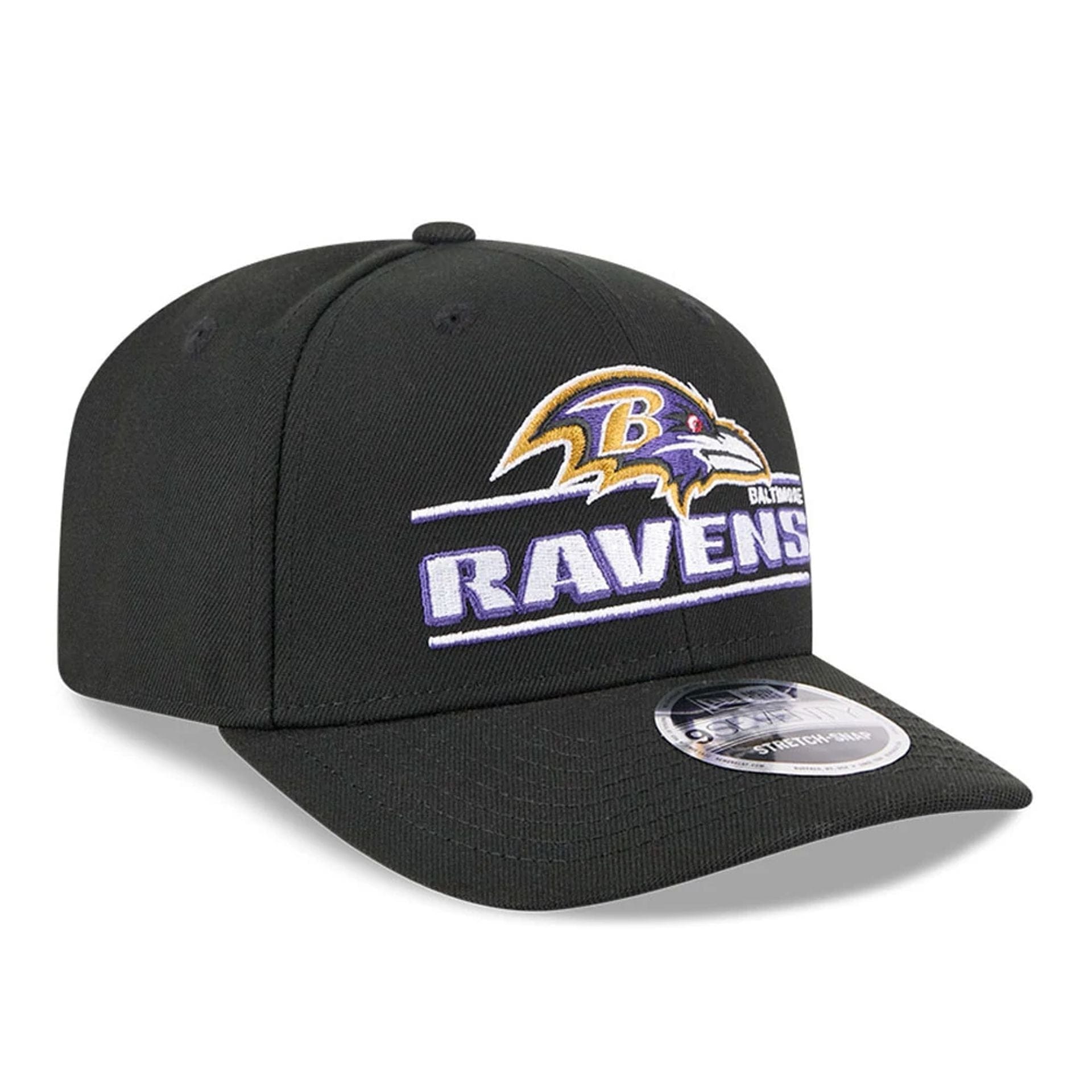 This is a Baltimore Ravens NFL Sated Black 9SEVENTY Stretch Snap Adjustable Cap 4