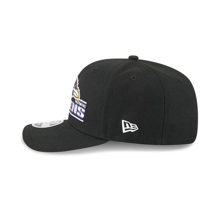 This is a Baltimore Ravens NFL Sated Black 9SEVENTY Stretch Snap Adjustable Cap 5